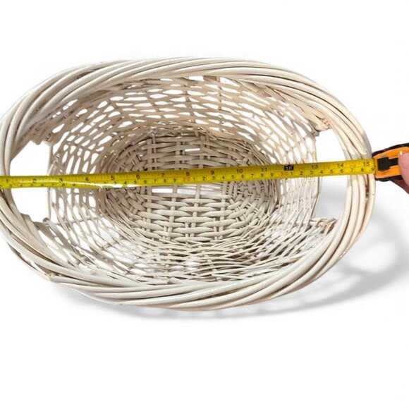 Handwoven White Rattan Basket For Storage Or Decor - Picture 3 of 4